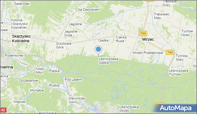 mapa Leśniczówka Gadka, Leśniczówka Gadka na mapie Targeo